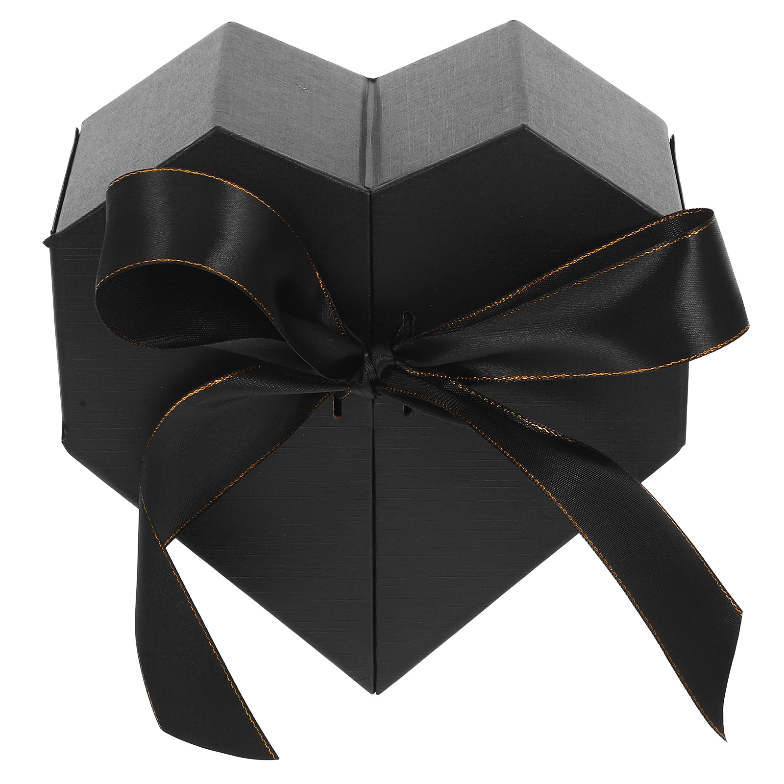 

Heart Shaped Gift Box Valentine Decorative Present Boxes with Lids for Flowers Paper Black Elegant Easy to Carry for Valentines