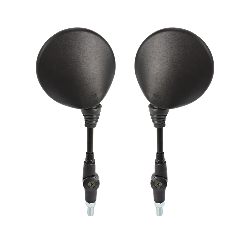 دراجة نارية سوداء عالمية 10 مللي متر مرآة جانبية مرآة الرؤية الخلفية المضادة للسقوط مرآة مستديرة قابلة للطي #5