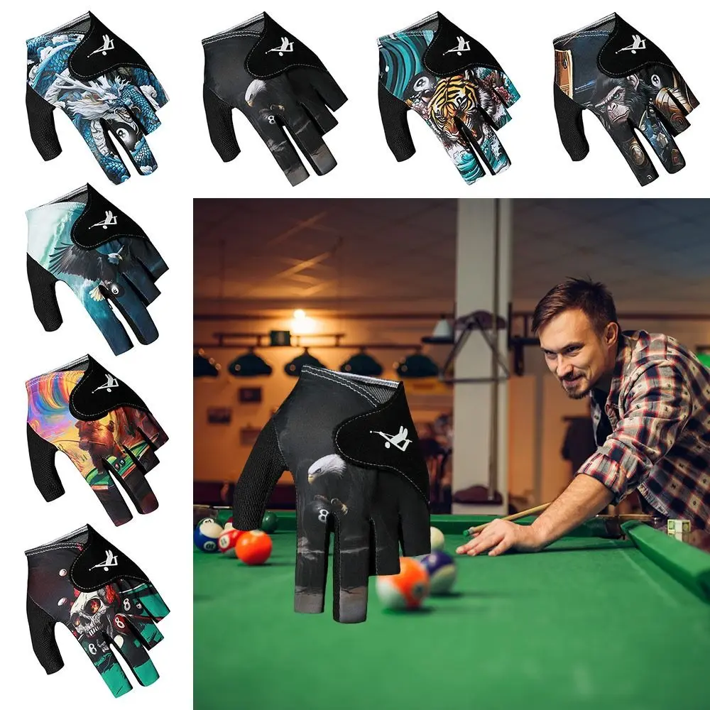 

Fashion Left Hand Billiards Glove Non Slip Elastic Billiard Training Gloves Breathable Half Fingers Glove Fitness Accessories