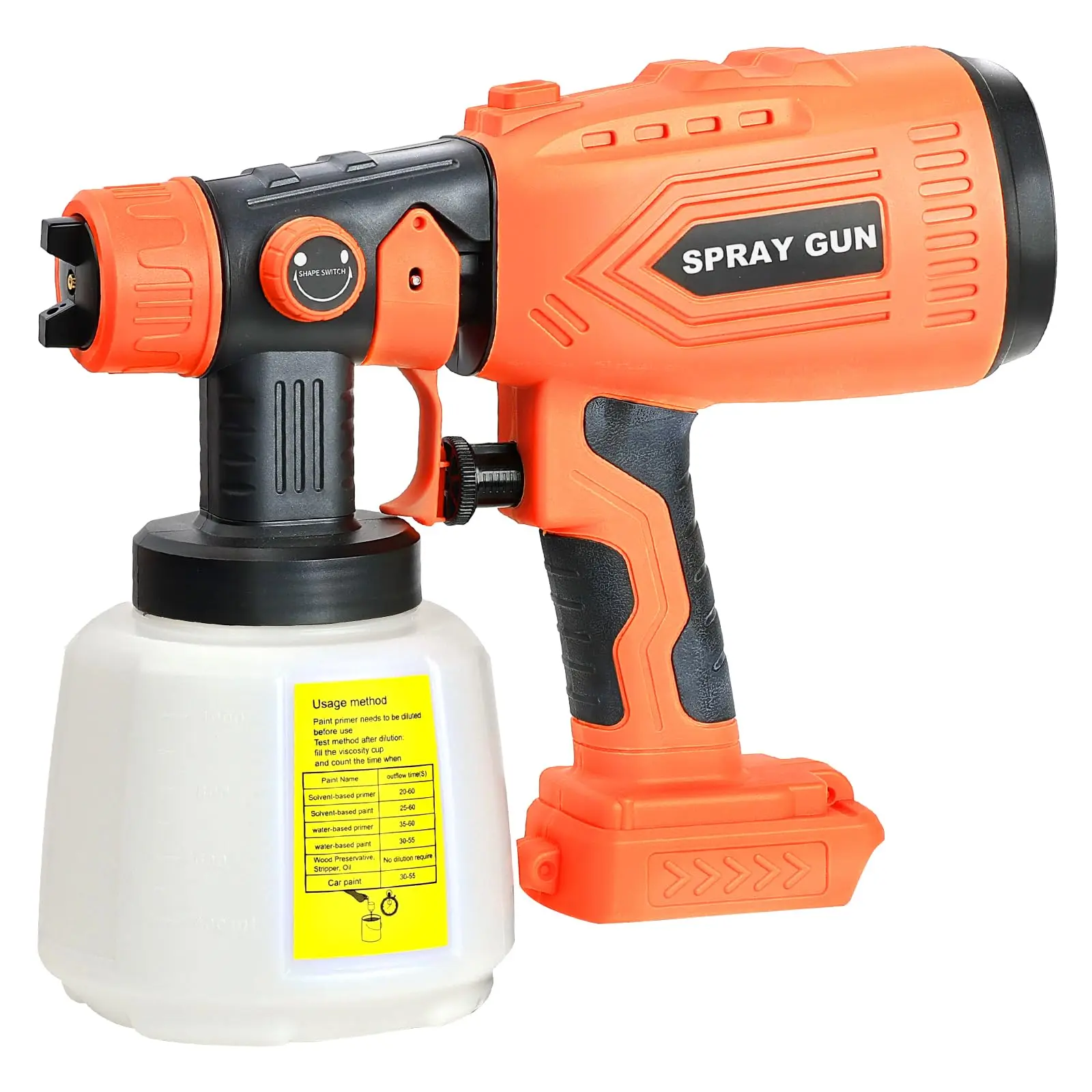 

Cordless Paint Sprayer for Black and Decker 20V Batteries，HVLP Spray Paint Gun with Brushless Motor and Copper Nozzle, 200W Pain