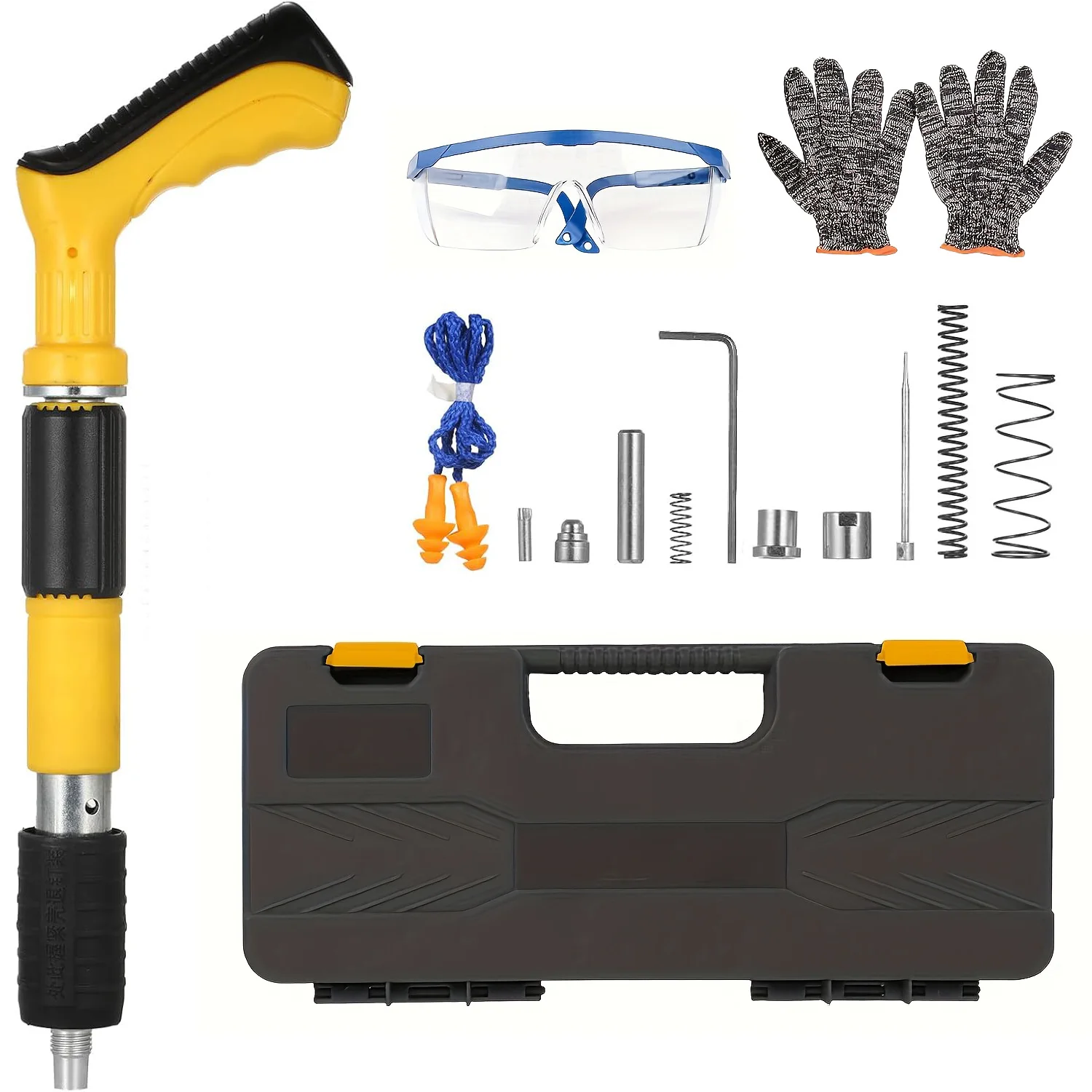 

Набор для забивания гвоздей в бетон, ручной стальной гвоздезабиватель с 3 скоростями для бетона, цемента, красного кирпича, анкеровки и прокладки проводов