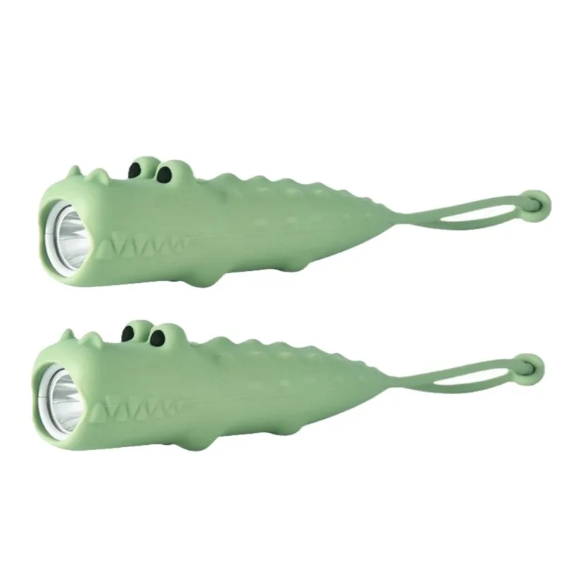 a69eled-女の子用懐中電灯、キャンプ-アウトドア用-2個入り充電式クロコダイル子供用懐中電灯、学童用