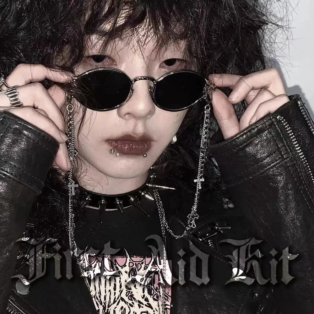 Vintage Metal Japanese Harajuku Glasses Gold Silver Black Anti-blue Anti-blue Glasses Oversized Vision Care Spectacles Women Men