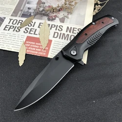 HUAAO Da315 8Cr13MoV blade outdoor portable 420 steel inlaid color wooden handle fishing EDC folding knife cutting tool