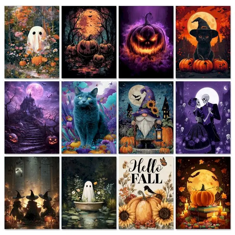 

SDOYUNO Paint By Number Halloween Ghosts Drawing On Canvas HandPainted Art Gift DIY Pictures By Number Bats Kits Home Decor