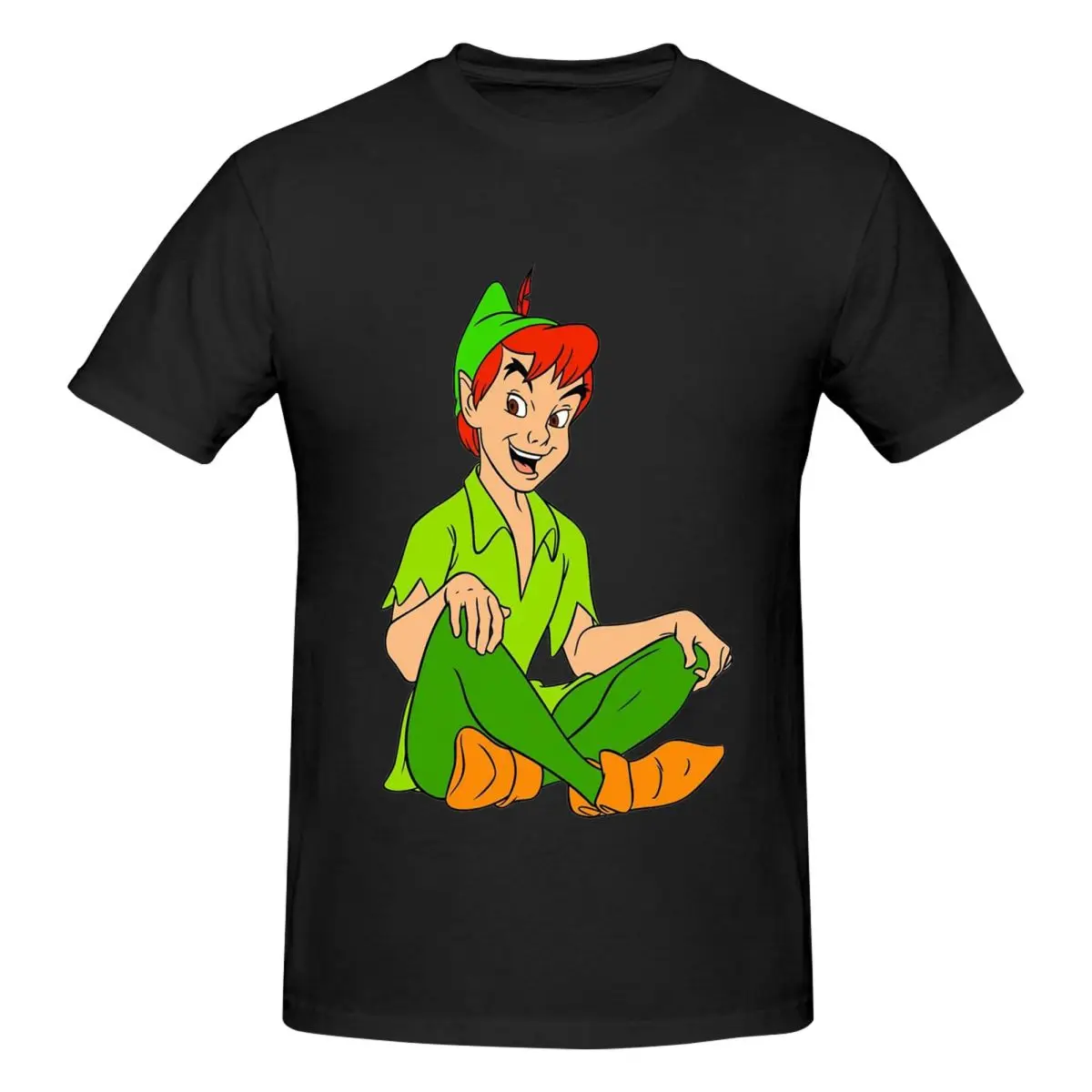 Peter Pan T-Shirt for Men Cotton Plus Size T Shirts Men's Short Sleeve Round Neck Summer Clothes Tops S-6XL