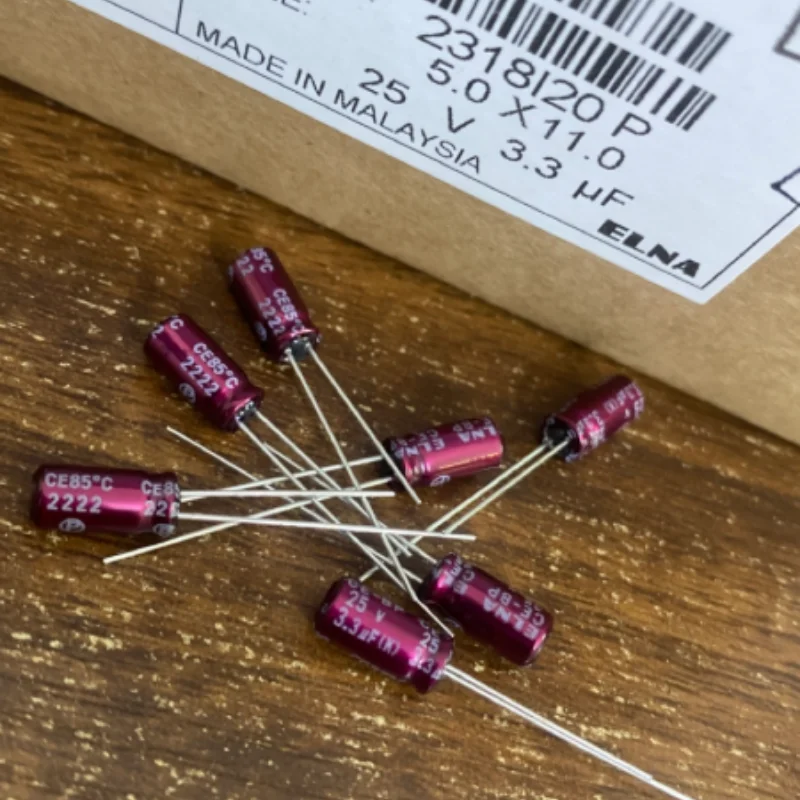 10PCS-100PCS  3.3UF 25V Japanese Ina ELNA Purple Robe Capacitor 25V3.3UF 5 * 11 RBD BP Poleless