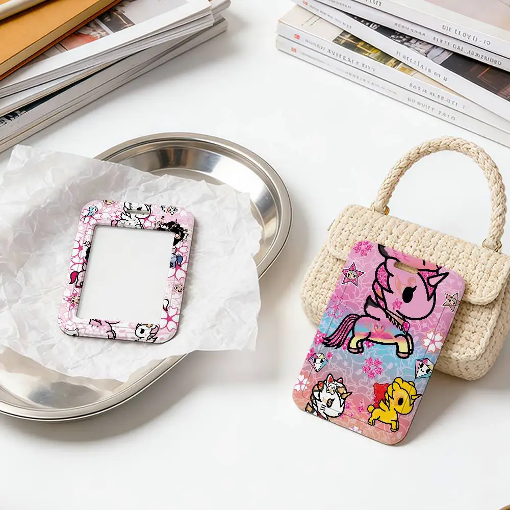 Japan Tokidokis Unicorn Card Covers Holders Permit Holder Strap Students Kids Bus Cards Case ID