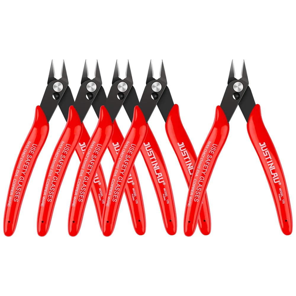 5 Stuks 170 Draad Cutter Diy Trimmer Diagonale Zijsnijden Kabeltang Rood Blauw Tang Hand Mini Knipt Flush Nipper trimmer - afbeelding 1
