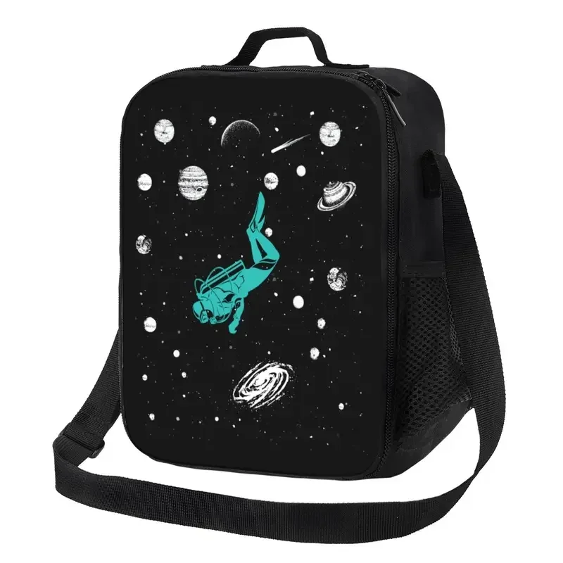 

Custom Scuba In Saturn Solar System Space Lunch Bag Women Warm Cooler Insulated Box for Student School