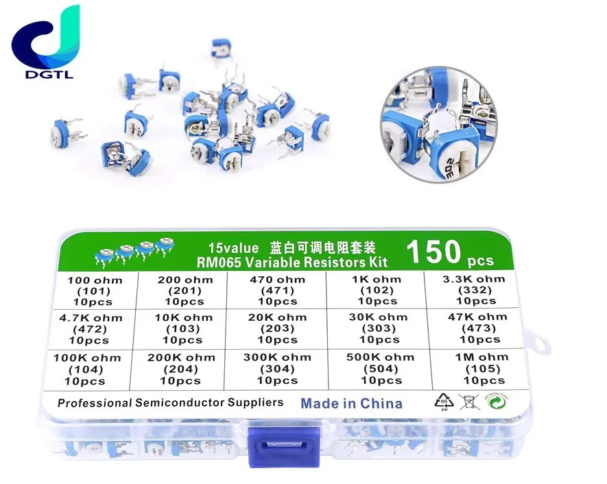 150 шт./набор, набор резисторов RM065