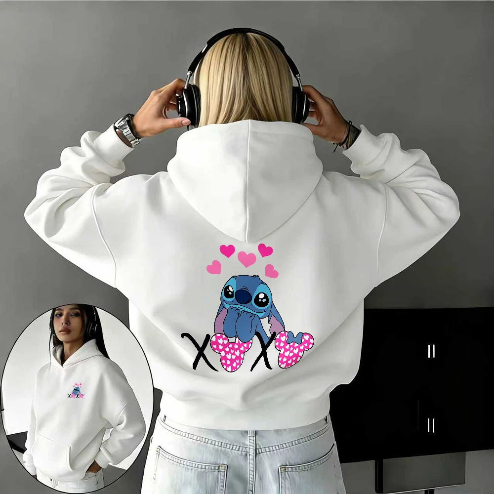 

Осенне-зимняя толстовка с милым персонажем Disney из 100% чистого хлопка с принтом для мужчин и женщин, повседневный теплый топ для улицы