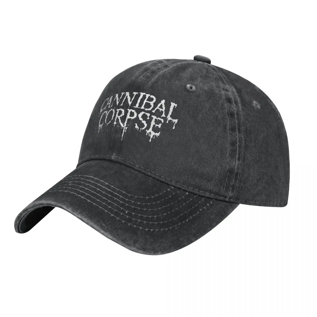 Cannibal-Corpse-Logo Men Women Baseball Cap Distressed Washed Hats Cap Vintage Outdoor Summer Adjustable Fit Snapback Cap