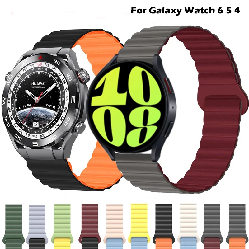 

20mm 22mm Silicone Strap for Samsung Galaxy Watch 6 40/44mm 6 Classic 43mm 47mm 5 Pro 4 Classic 42mm 46mm Magnetic Loop Bracelet