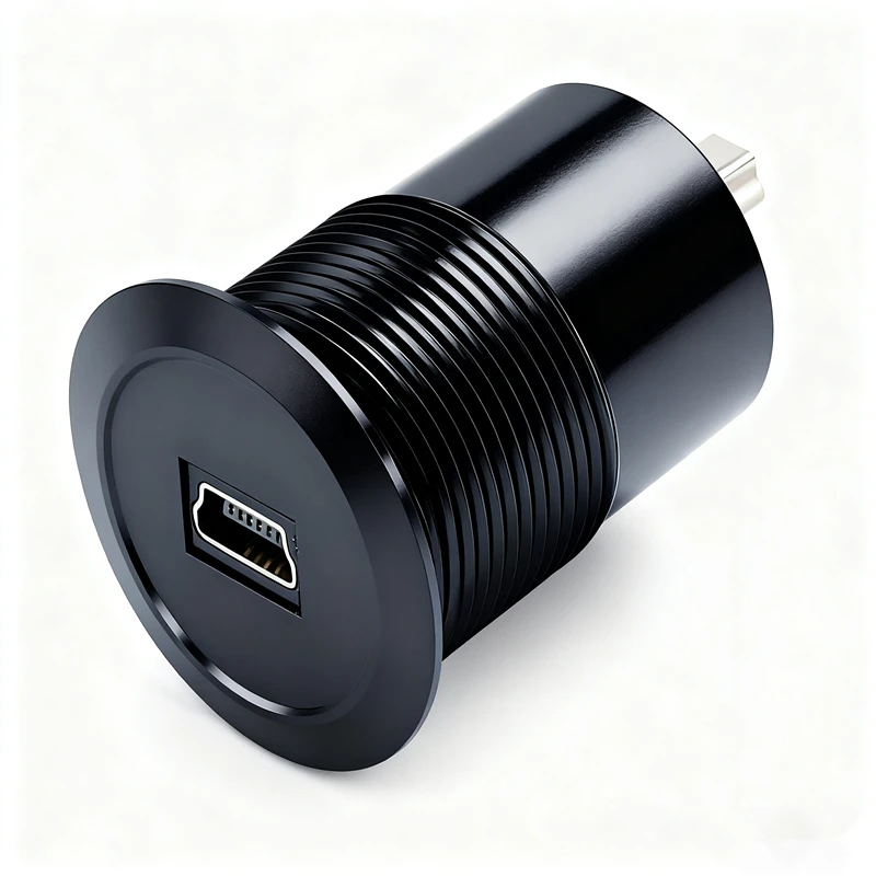 22mm USB Connector Socket MINI USB2.0 Panel Mount Female to Male