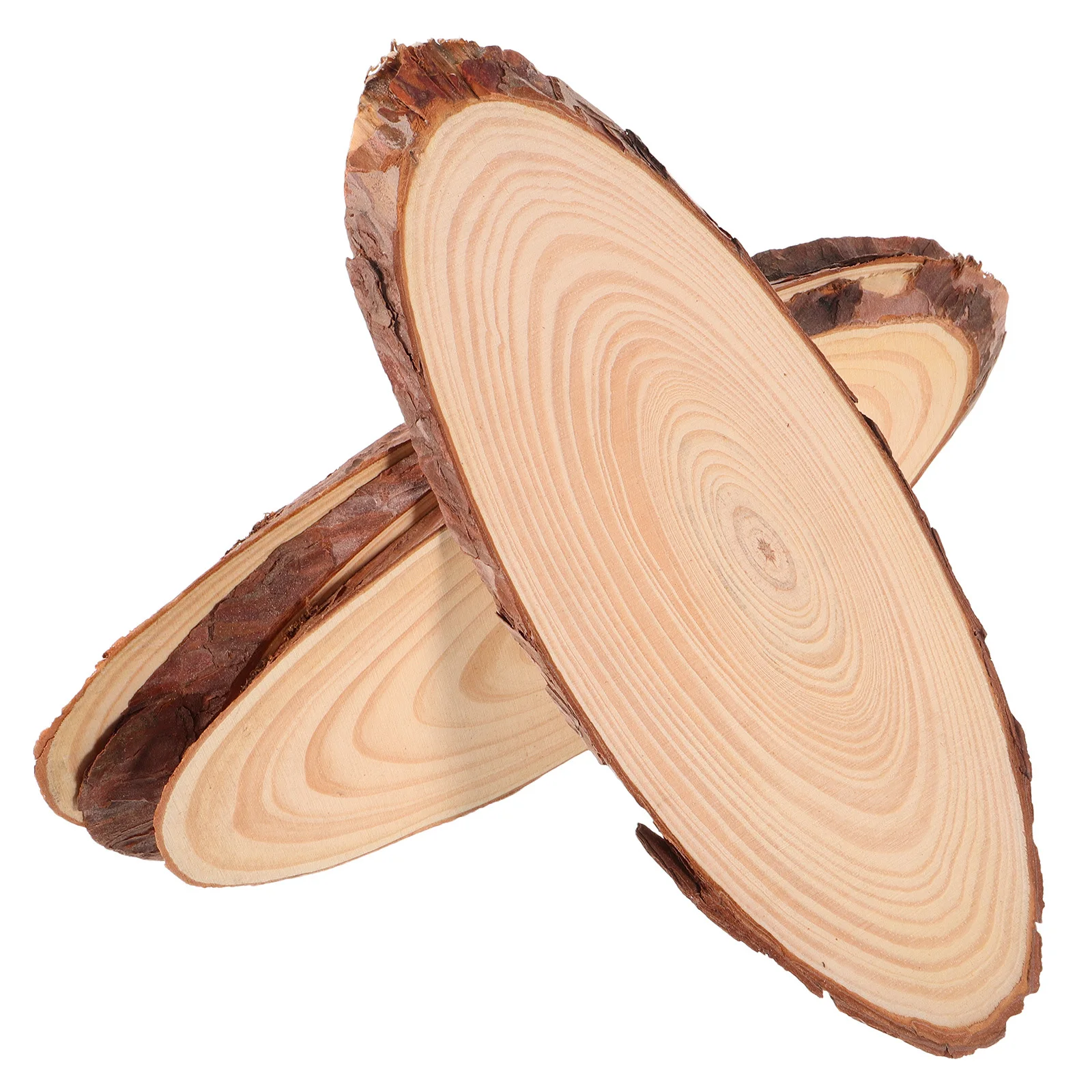 

4pcs Unfinished Oval Wood Slices Natural Rustic Wooden Rounds For Diy Craft Christmas Wedding Decor Centerpiece Burning Art