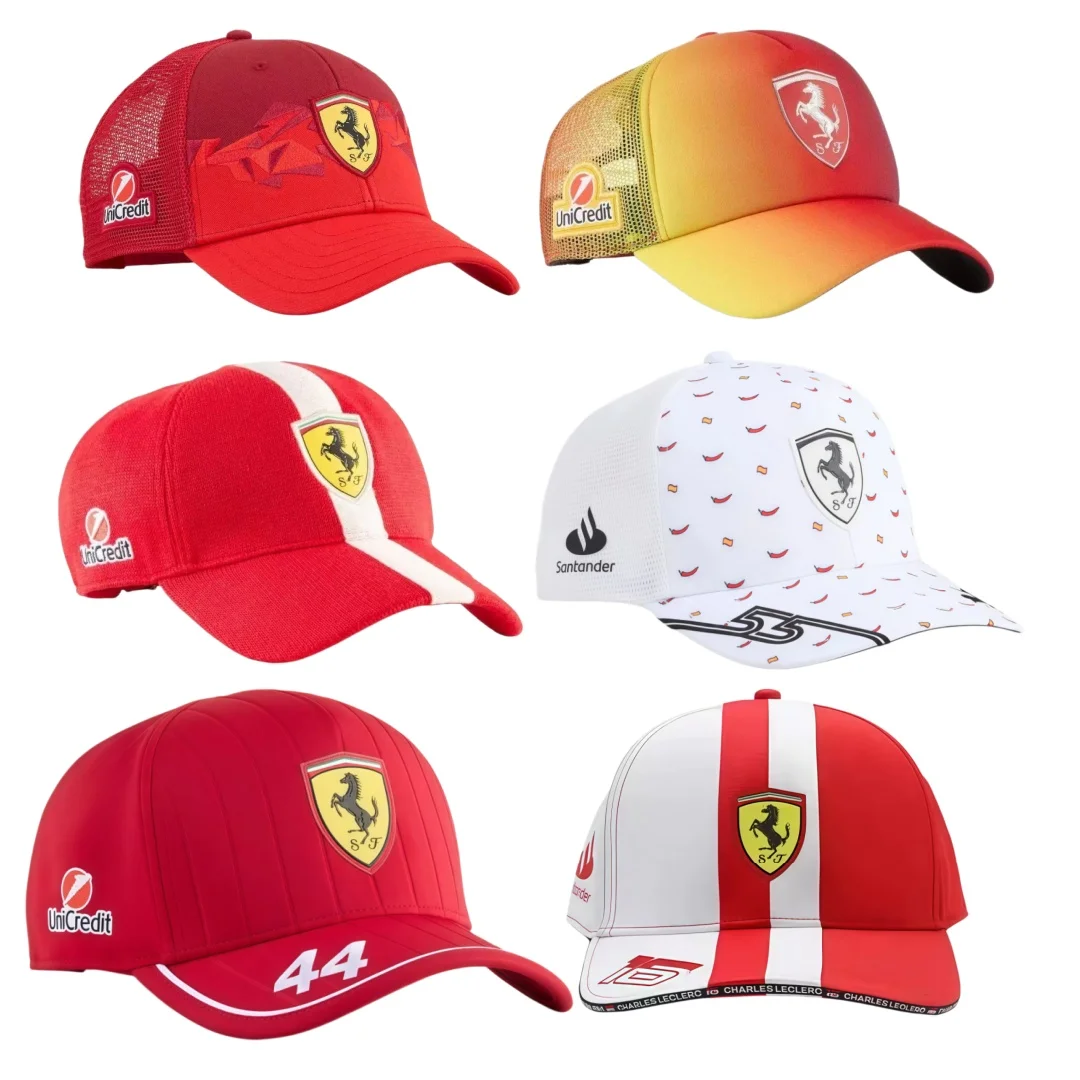Gorra Bordada F1 Ferrari Racing Hamilton 2025, Gorra de Piloto, Gorra Deportiva de Béisbol, Gorra de Carreras, Gorra para el Sol Ferrari 488 812 296