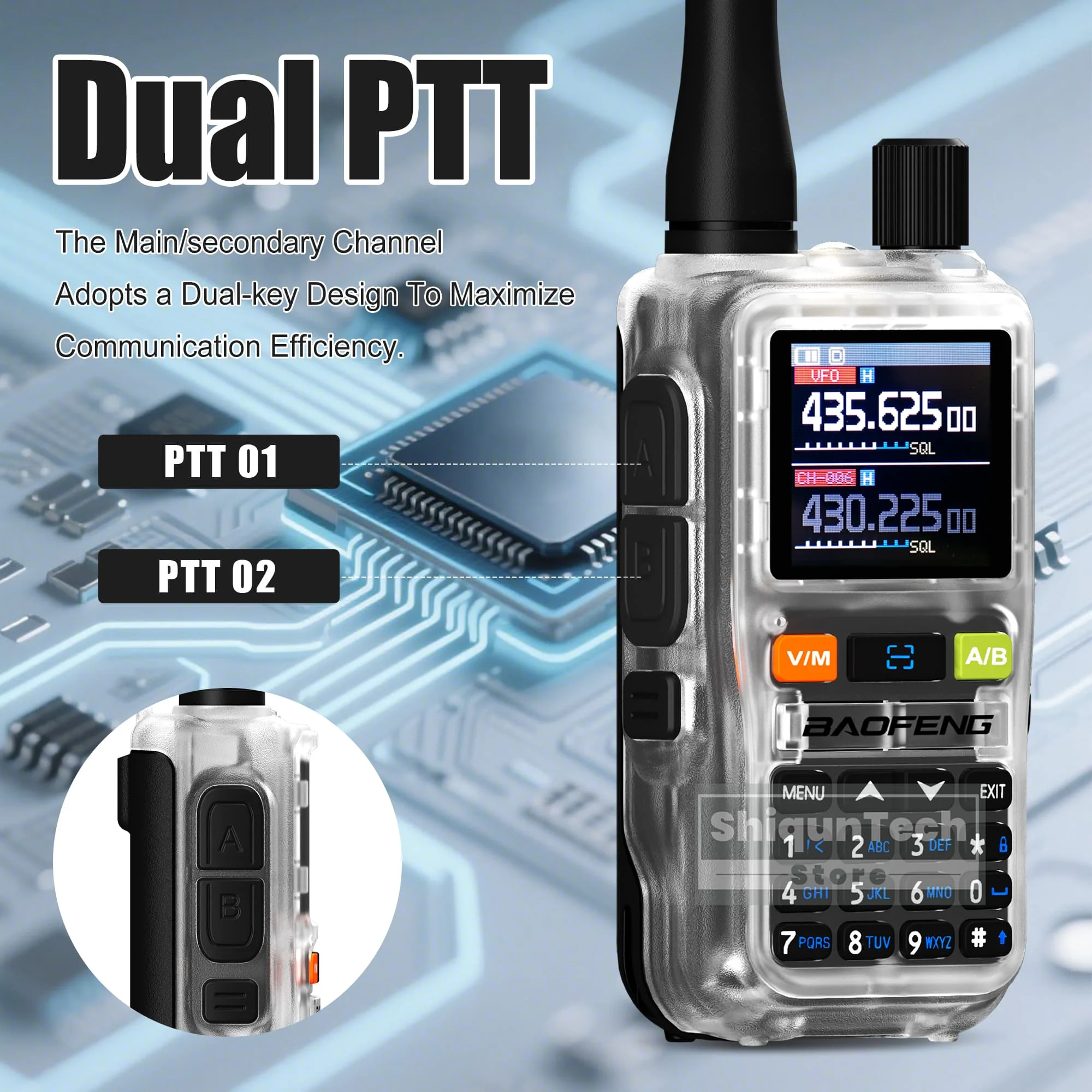 Baofeng UV 5R Mini Walkie Talkie Air Band UHF/VHF Dual Watch Dual PTT Bluetooth Programming Type-C Camping Ham Radio Upgrade 5R