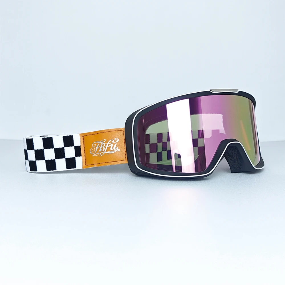 Modne akcesoria narciarskie FBFU 2025: Okulary narciarskie skórzane na cały dzień, oddychające, pyłoszczelne, do użytku na górach śnieżnych, męskie i damskie