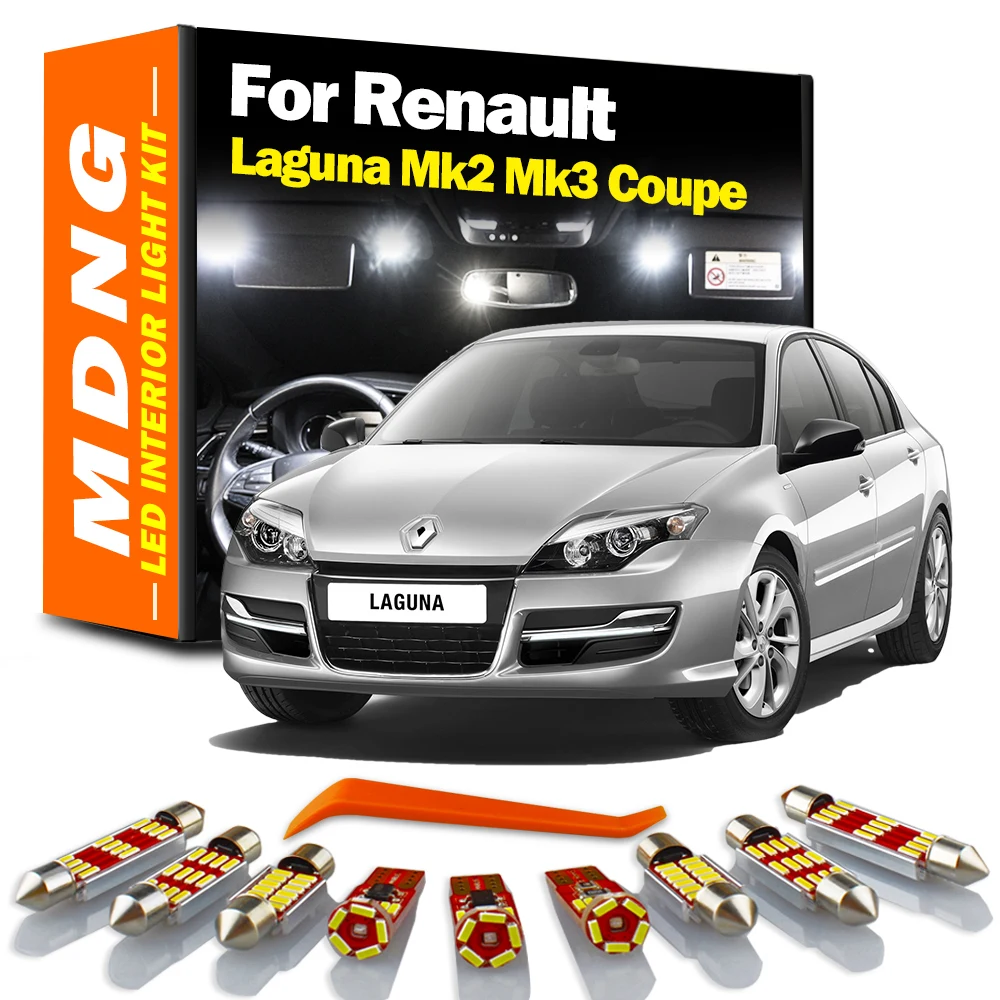 MDNG For Renault Laguna 2 II Mk2 3 III Mk3 Coupe Canbus Car LED Interior Map Dome Trunk License Light Kit Auto Lamp Accessories