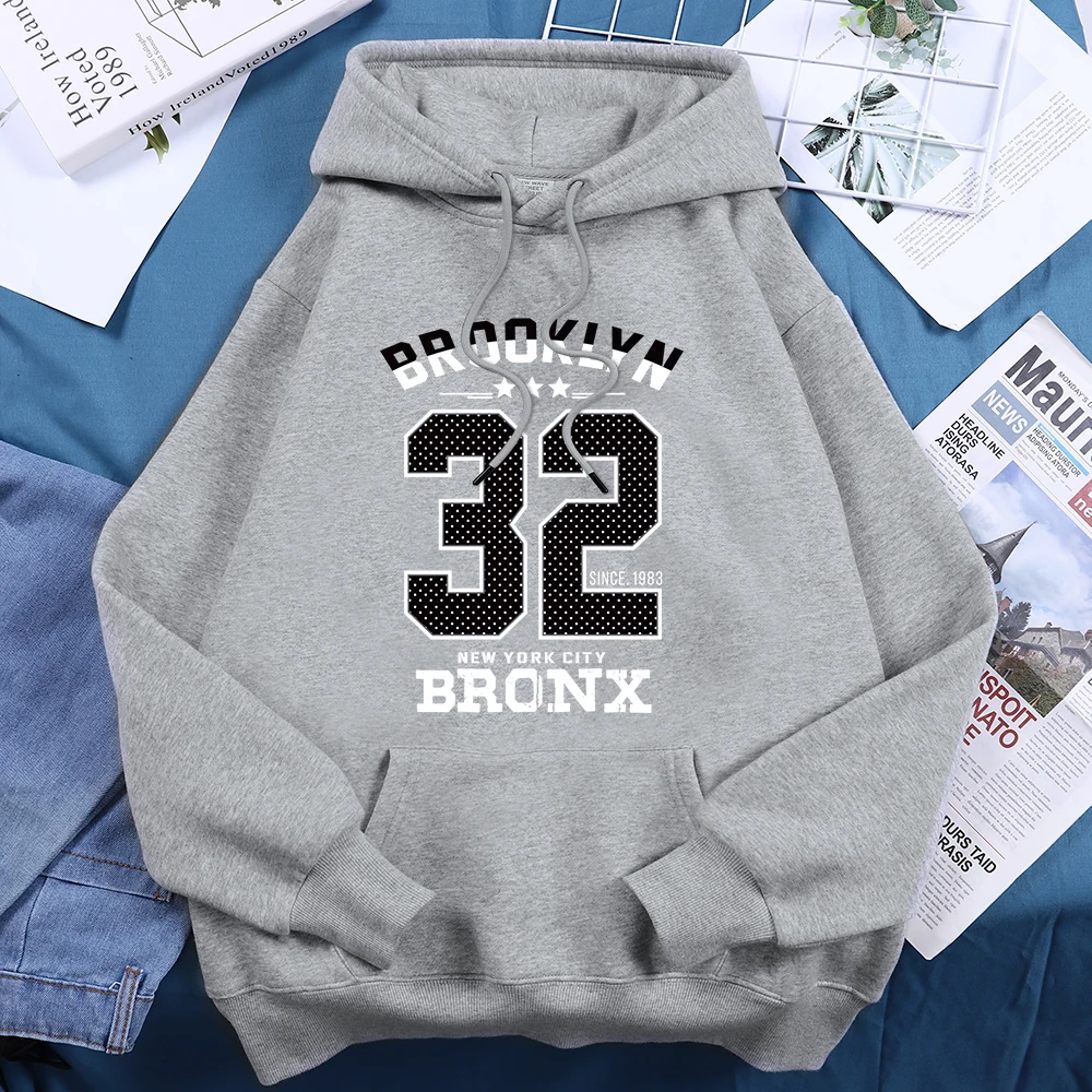 Brooklyn 32 New York City Bronx Women Hoodie Fashion Fleece Hoody Autumn Sweatshirt Casual Oversize Sportswear