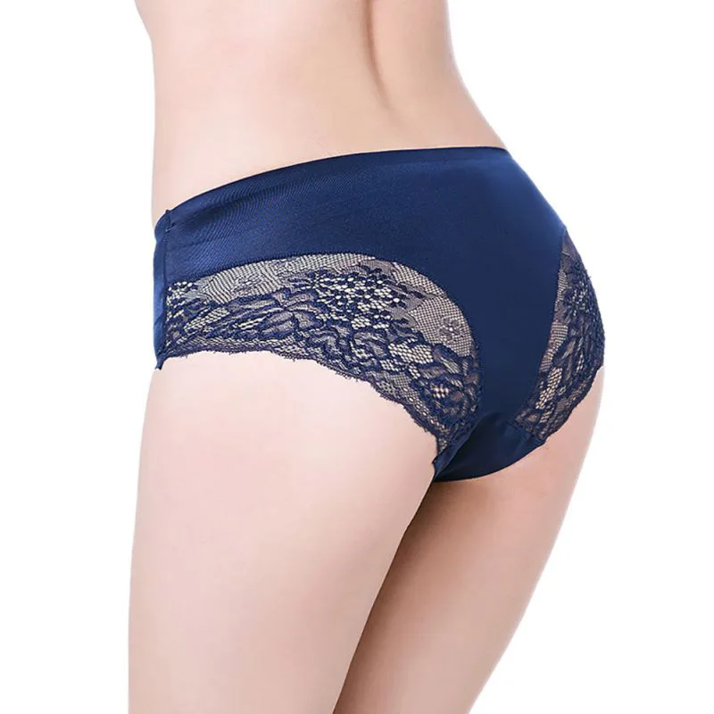 Seamless One-Piece Low Waist Lace Panties Women Sexy Briefs Lace Semi-transparent Underwear Hollow Out Ladies Lingerie