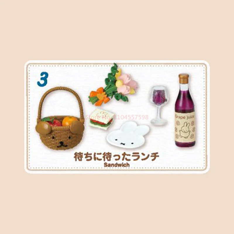Genuino Re-Ment Miffy Picnic Camping escena mesas y sillas casa de juegos en miniatura caja ciega ornamento Anime figura modelo juguete para regalo