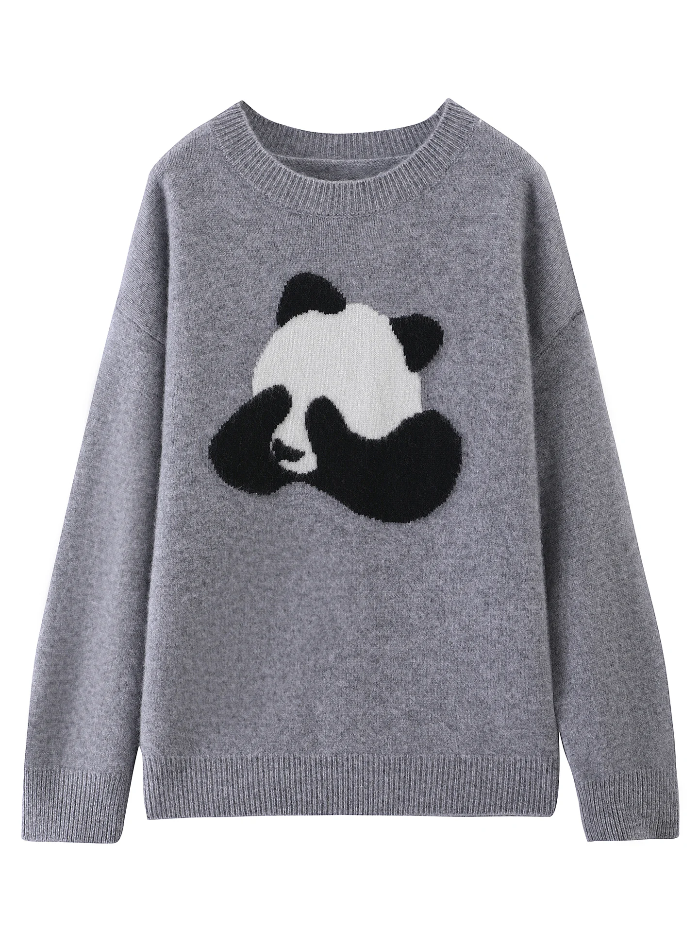 

New Fashion Autumn Winter Woman Sweater Luxury Female 100% Merino Wool Knitted Pullover Panda Ladies Long Sleeve Clothing Tops