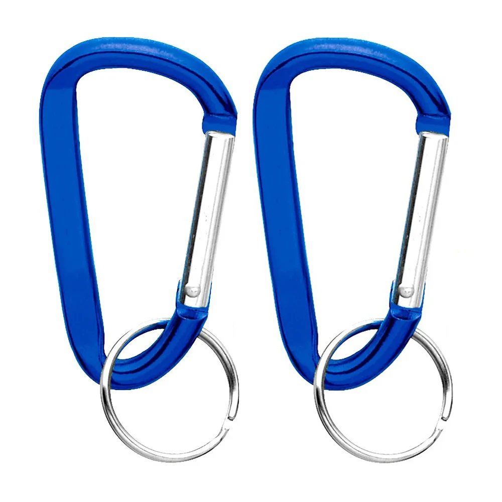 100 50 20Pcs Carabiners Keychain Ring Mini Caribeaner Clips Logo Custom Promotion Gift Snap Hook D Shape Ring Personalized