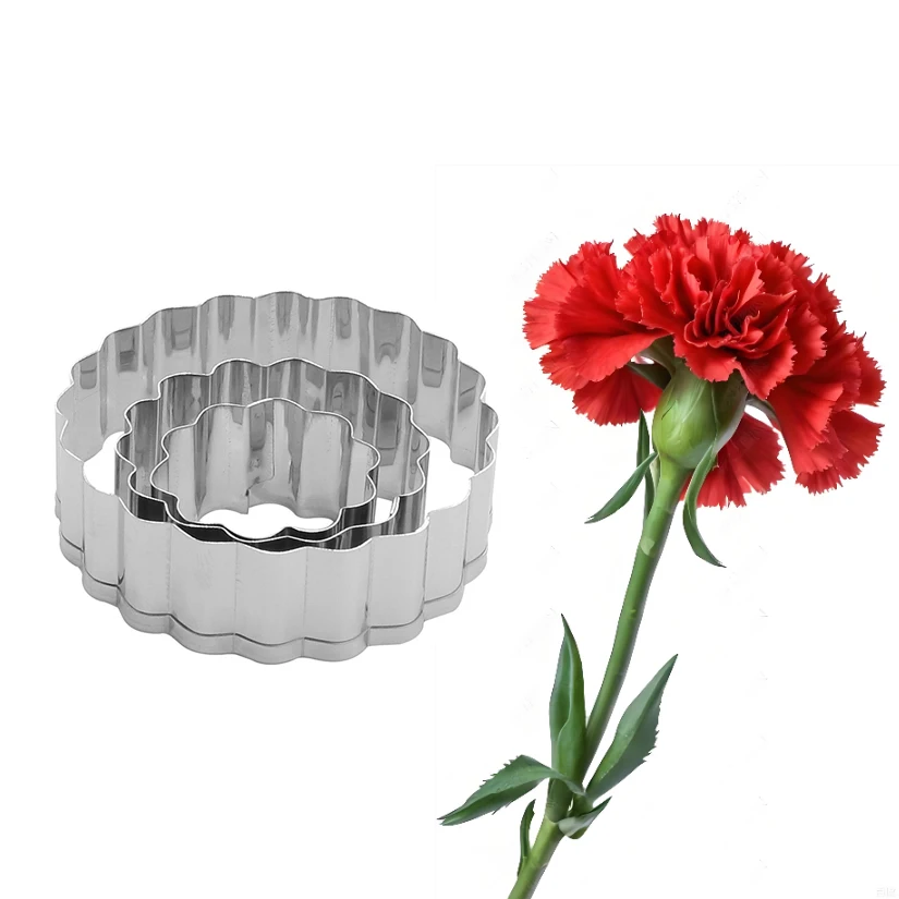 Dahlie Rose Pfingstrose Blütenblatt Blattmuster Ausstechformen Set Edelstahl Süßigkeiten Keks Ausstecher Fondant Tortendekorationswerkzeuge – Detail 5