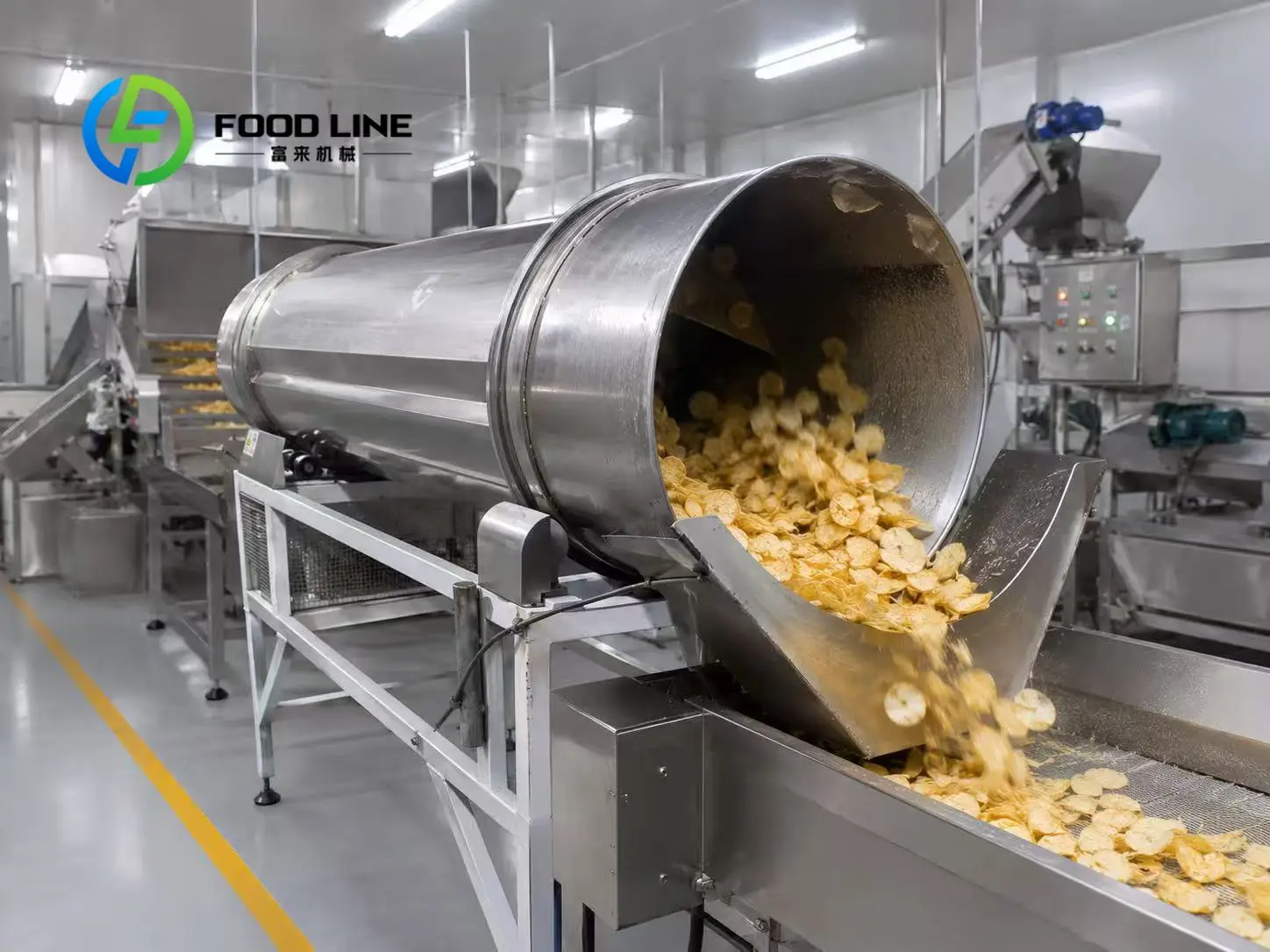 Customized Continuous Seasoning Tumbler Low-Speed Gentle Tumbling Avoids Breakage Of Fragile Potato Chips And Puffed Snacks
