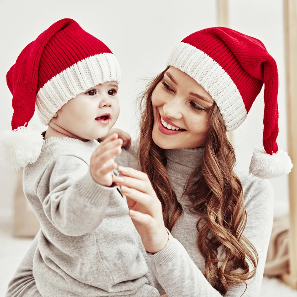 

Beanie Holiday Party Xmas Knitted Wool Christmas Pom Pom Caps Christmas Warm Hat Xmas Holiday Hat Winter Warmer