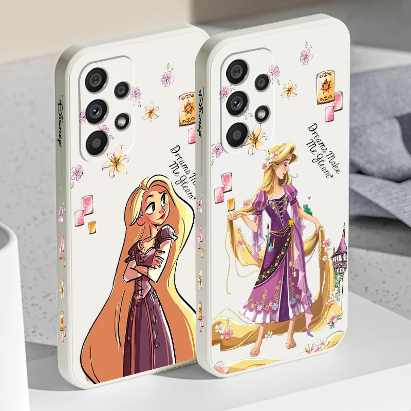 Girl Disney Tangled Rapunzel Liquid Left Rope For Samsung A53 A52 S A33 A32 A51 A71 A21S A13 A73 A50 A72 A23 A12 5G Cover