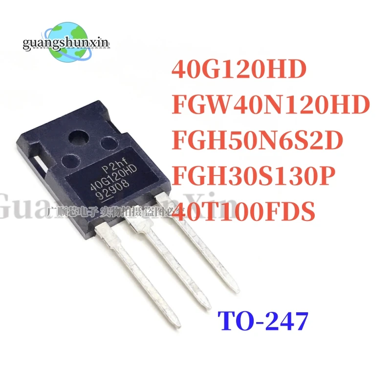 

5 шт. FGW40N120HD 40G120HD / 40T100FDS TO-247 40A 1000V / FGH30S130P 1300V 30A / FGH50N6S2D 50N6S2D 600V 75A TO-247