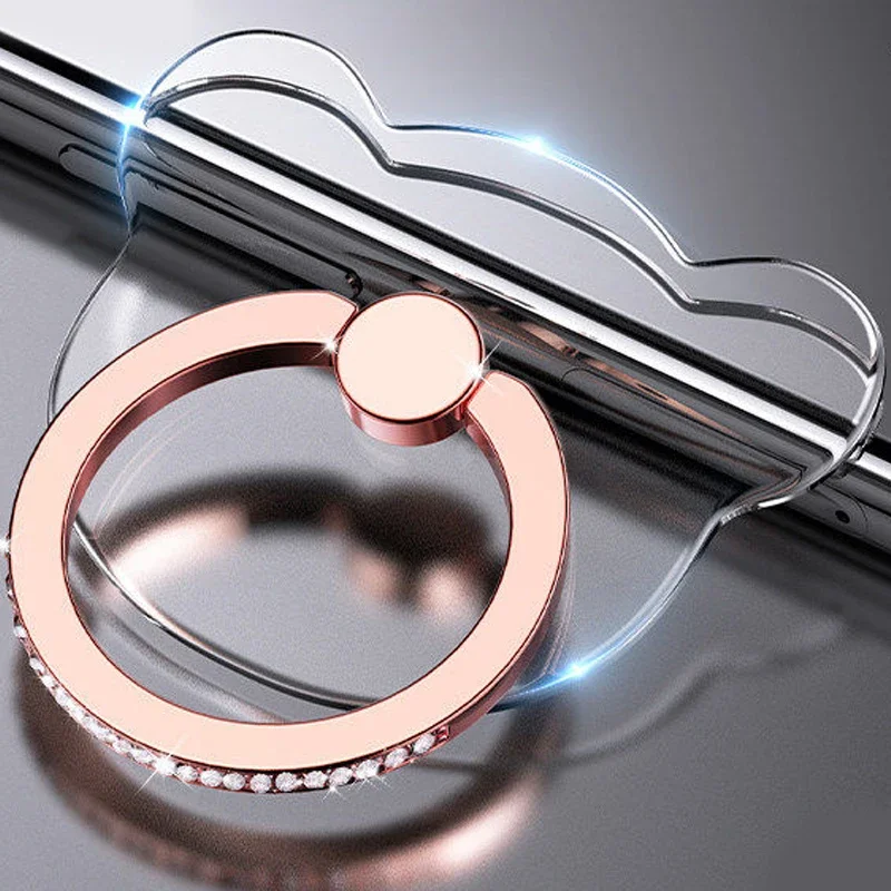 Transparenter Luxus-Schmetterlings-Fingerring-Handyhalter für iPhone 15, Smartphone-Aufkleber, Ständer, Zubehör, faltbare Unterstützung