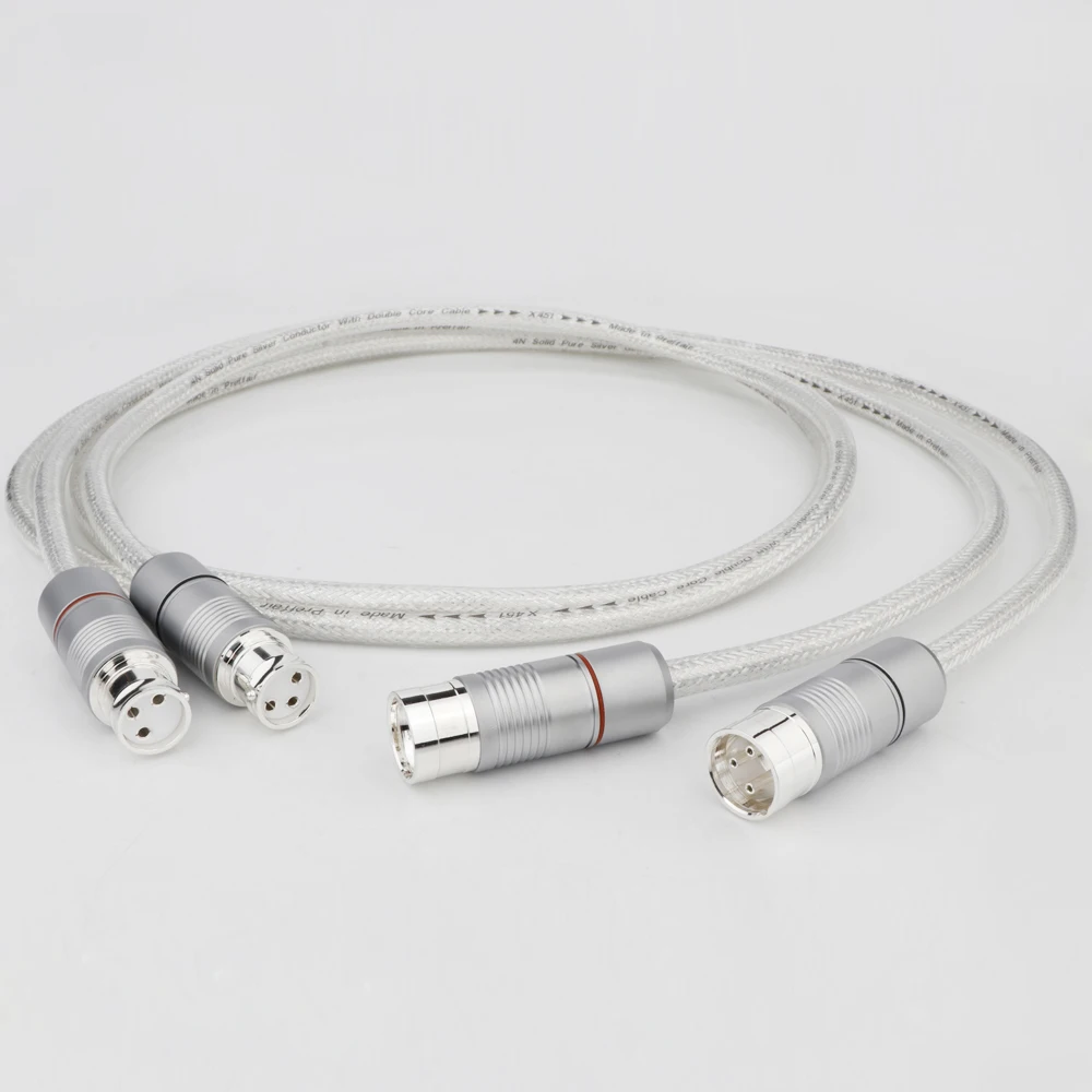Paar XLR-Kabel mit Reinsilberleiter, High-End XLR-Audiokabel, Symmetrisches Stereo-Mikrofonkabel mit Abschirmung für DAC-Verstärker – Detail 6
