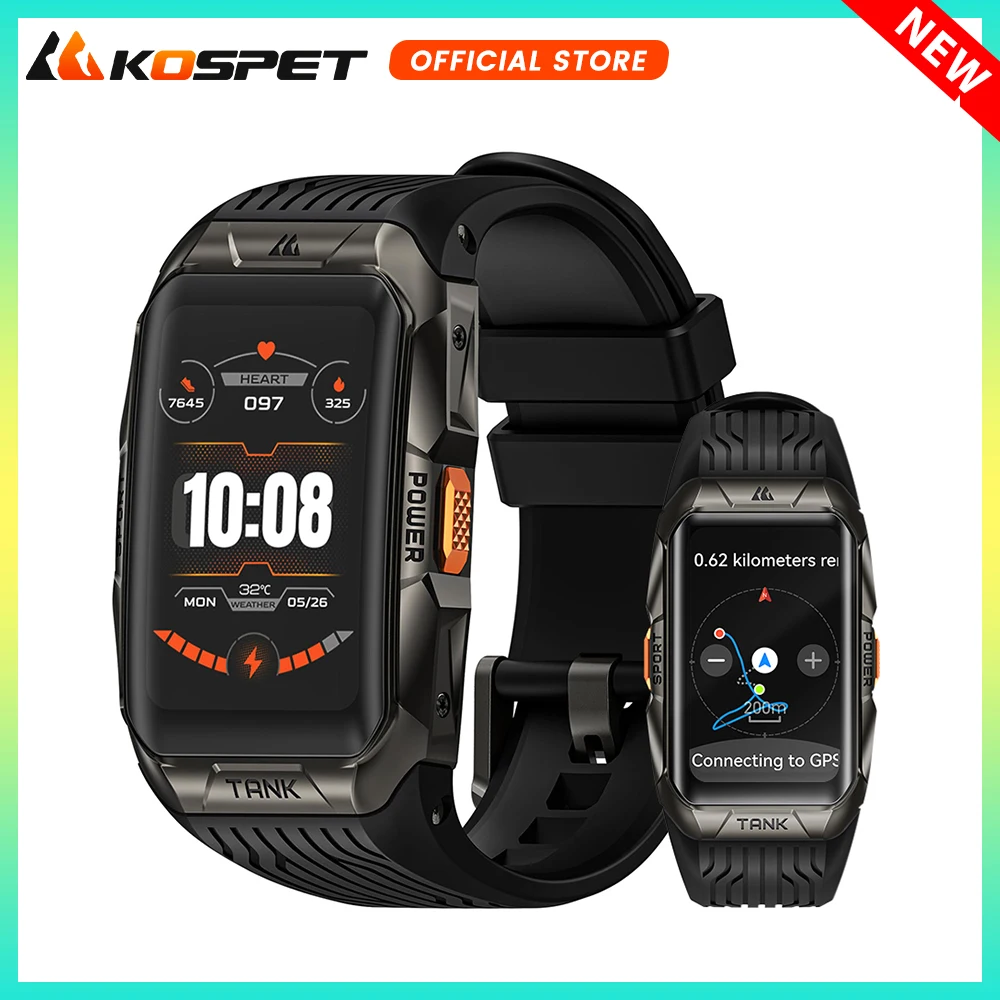 2025 KOSPET TANK X2 Ultra GPS montre intelligente pour hommes 3D écran incurvé corps en acier inoxydable boussole altimètre étanche Smartwatch