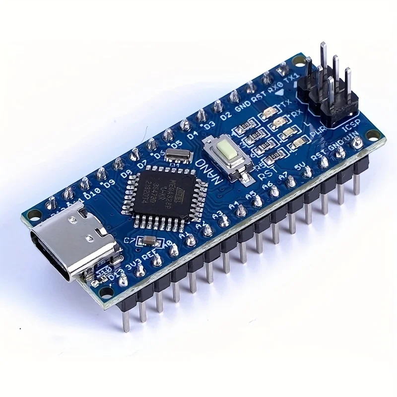 لوحة تحكم دقيقة Mini Nano V3.0 ATmega328P مع كابل USB + لوحة توسيع Nano V3.0 IO Shield، متوافقة مع Arduino