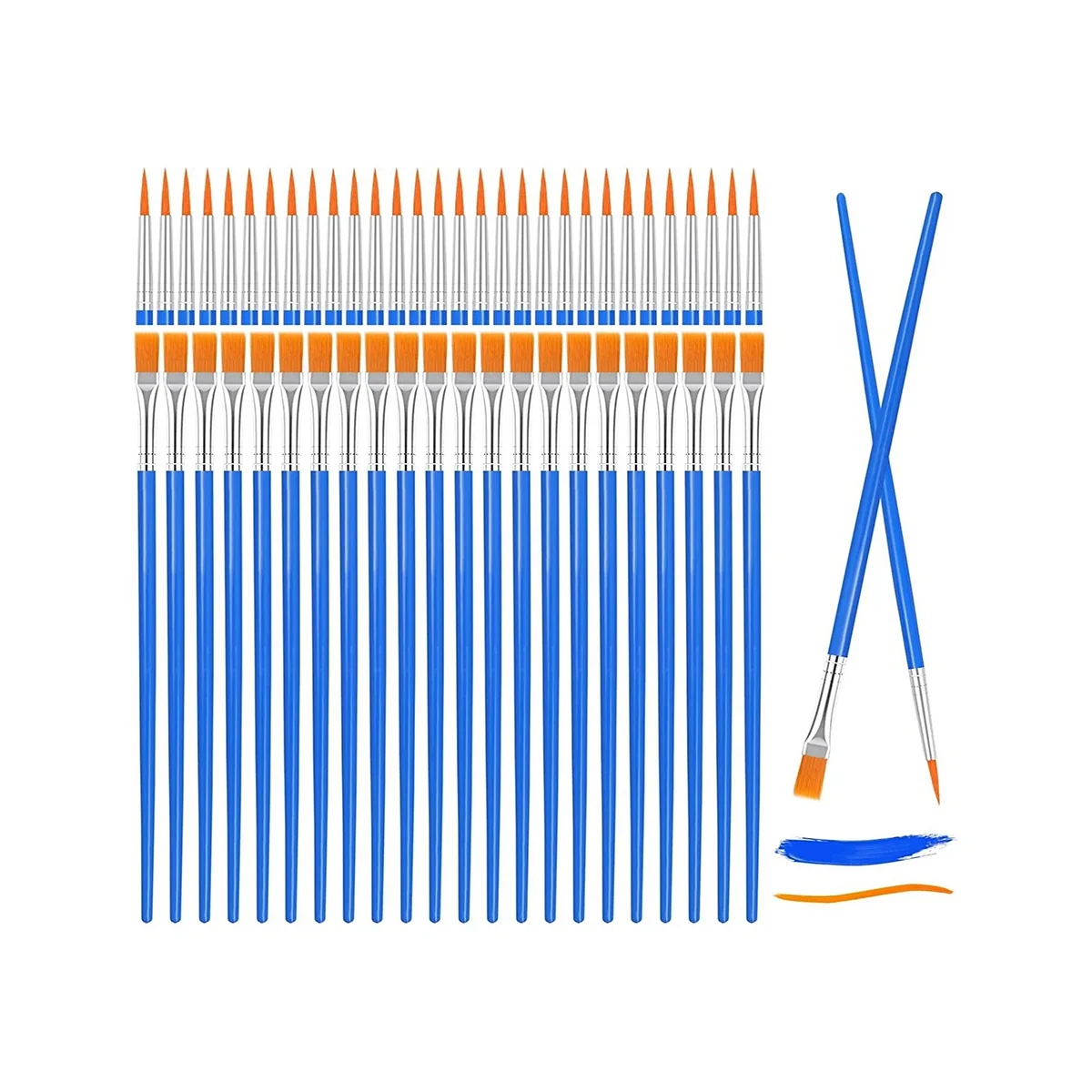

126 шт., Детские кисти для рисования, с плоскими и тонкими наконечниками