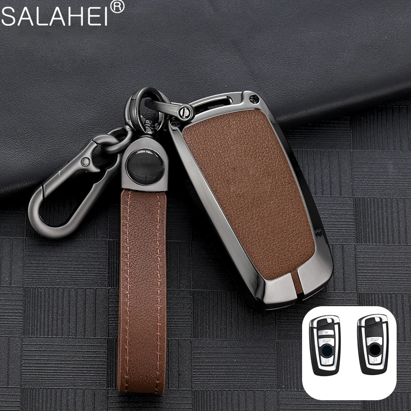 

Leather Car Key Case Cover Shell Holder Fob For BMW 3 4 5 Series 320i 530i 550i F20 F21 F30 F31 F25 F01 F02 Keychain Accessories