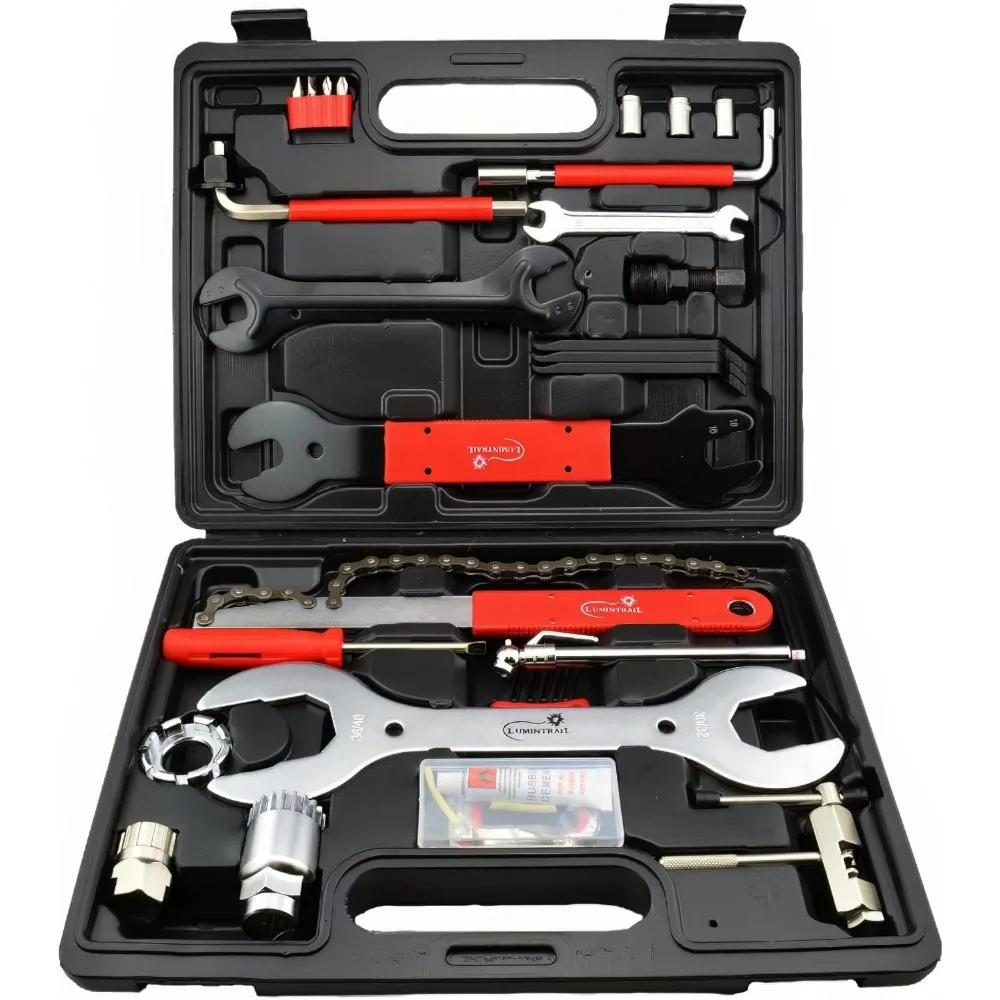 

Набор инструментов для ремонта велосипедов из 42 предметов с футляром для хранения для обслуживания горных, грязевых и шоссейных велосипедов