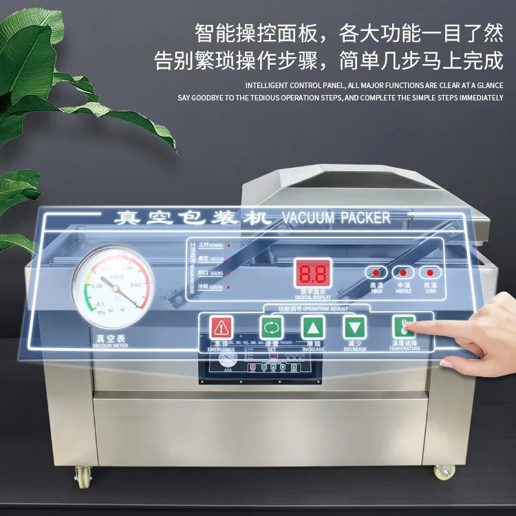 Machine d'emballage sous vide alimentaire à Double chambre, Machine de scellage sous vide pour produits plats et congelés, Machine de scellage sous vide en plastique