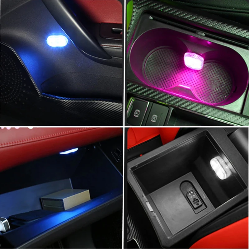 Car led interior roof reading light Touch magnetic mini car lights RGB USB auto Neon lamp ambient light for golf Car accessories