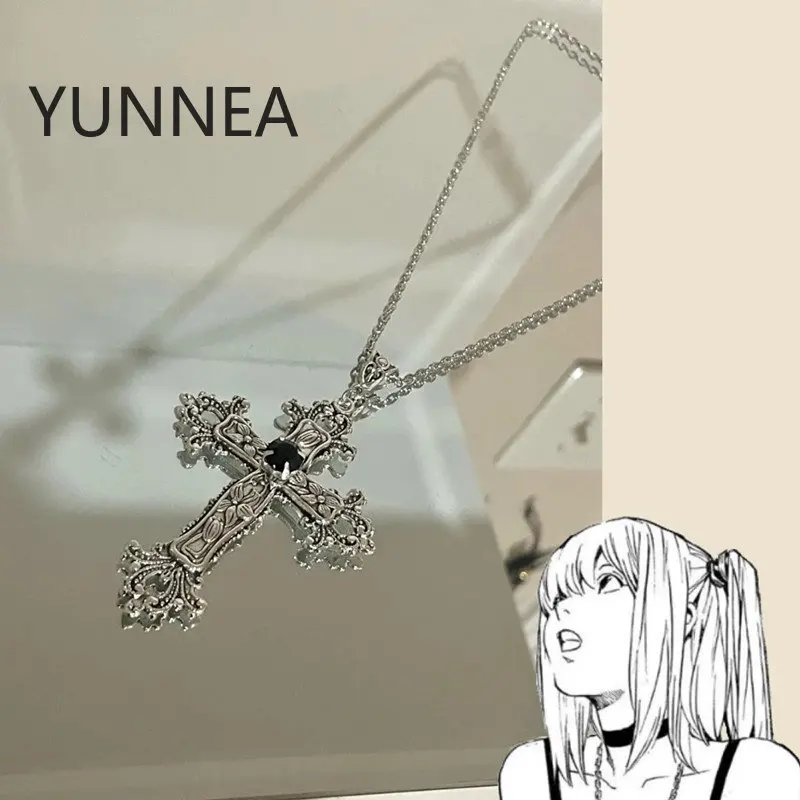 Anime Death Note Misa Amane Cross Pendant Necklace  For Women Men Choker Necklaces Jewelry