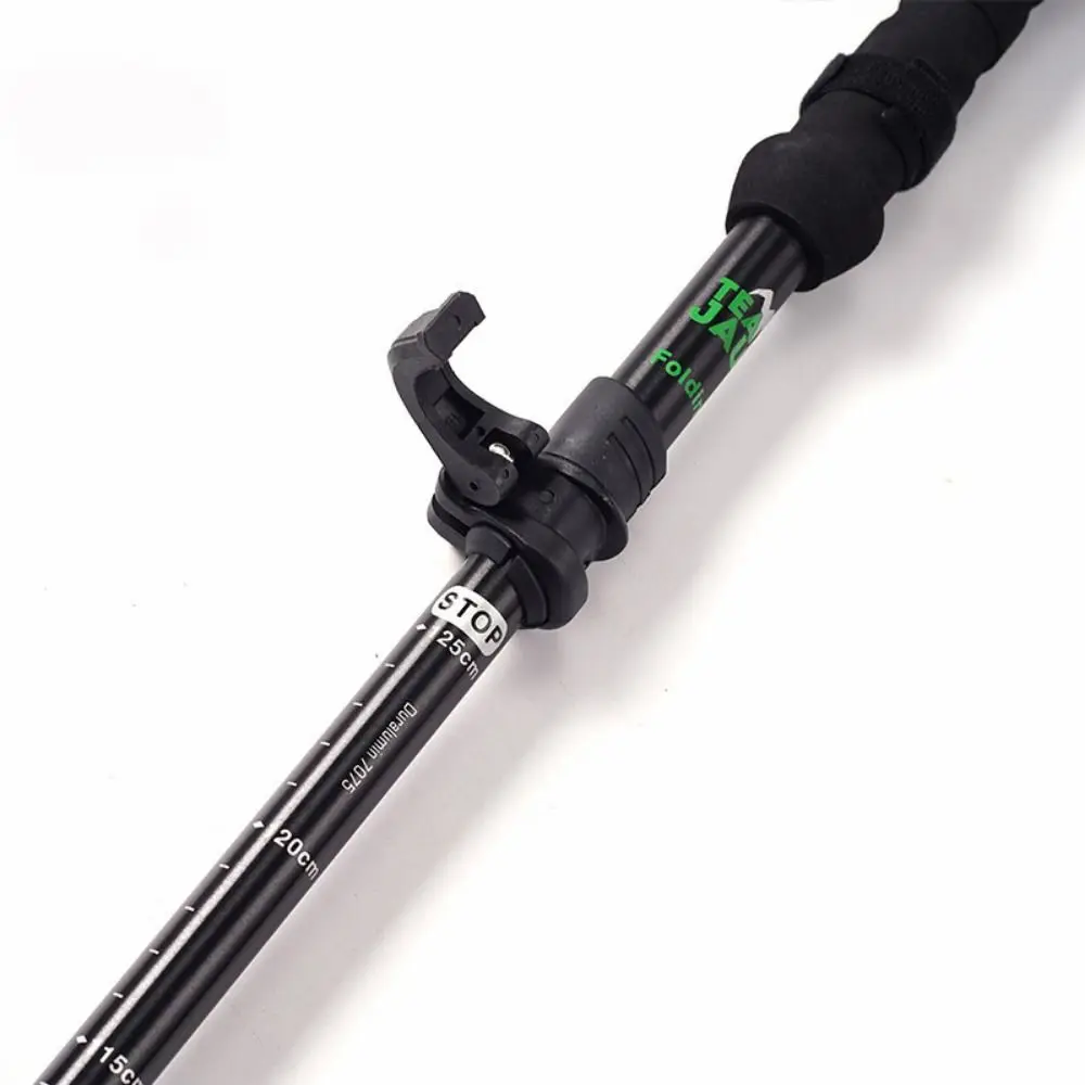 Comfort Handle Aluminum Outdoor Trekking Poles EVA Quick Adjustable Locks Walking Sticks Folding Telescopic Wading Staff Men