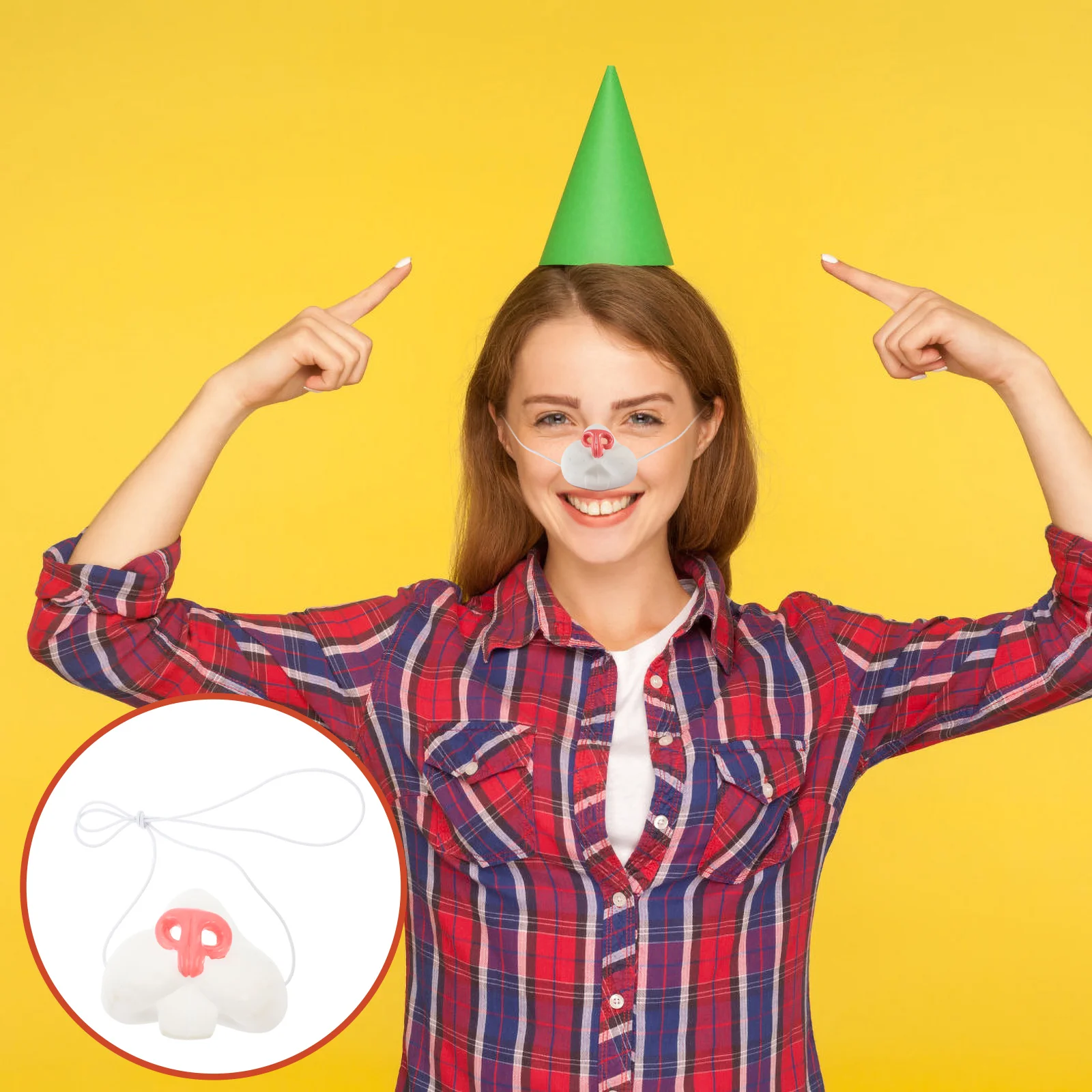 3 PCS Rat Rabbit Nose Masquerade Mask Carnival Supply Simulation Prop Face for Men