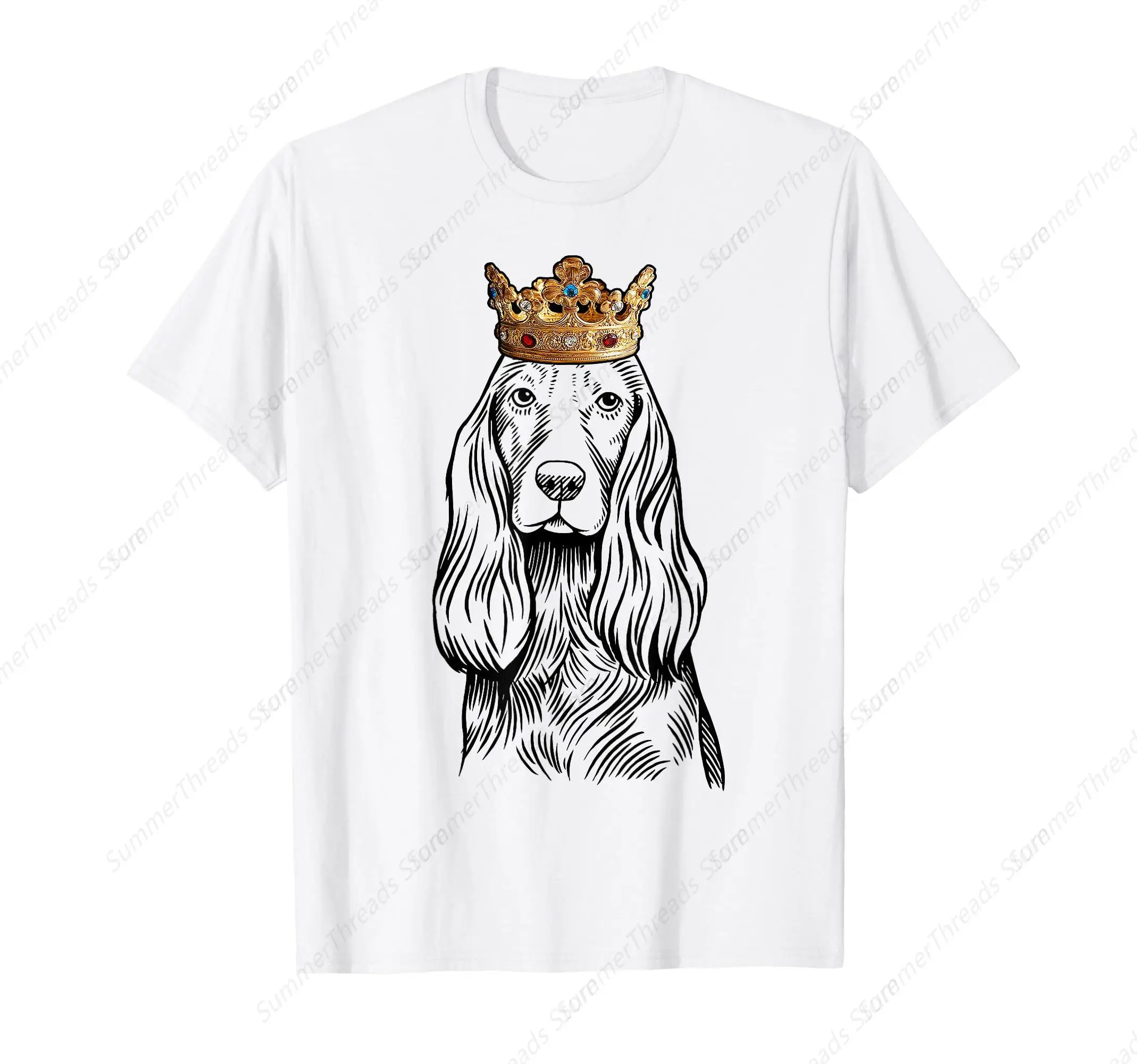 

Cocker Spaniel Dog Wearing Crown T-Shirt