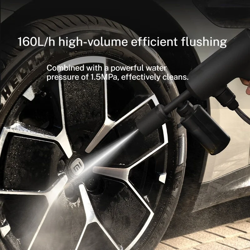 Portable Pressure Washer Water Gun 2000mAh Lithium Battery Garden 160L/h Large Water Cleaning Washing Machine Efficient Flushing