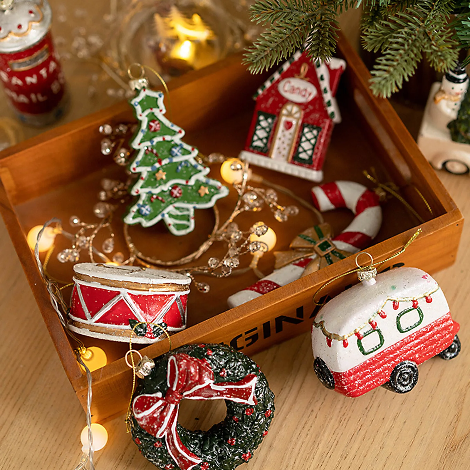 Tree Decor Painted Ornaments Special-shaped Balls Christmas Painting Classic Assorted Festive Items Cute Durable Decoration