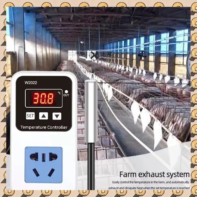 A003 W2022 Контроллер температуры AC220V Светодиодный дисплей Цифровой термостат 1500 Вт Микрокомпьютер Точный контроль температуры (ЕС)